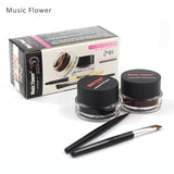 2 in 1 Coffee + Black Gel Eyeliner Make Up Waterproof Eye Liner Cosmetics Set - KALYCY.COM