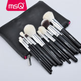 15pcs Pro Makeup Brushes Set Leather Case MSQ - KALYCY.COM