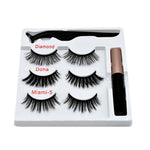 Eyelash Set (3 Pairs Of Magnetic Eyelashes + Eyeliner + Tweezers)