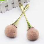 Gold Color Makeup Powder Big Brush