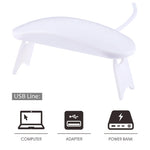 Mini 6W White LED/UV Lamp Nail Dryer