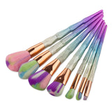 Diamond Shape Rainbow Handle Makeup Brushes 7pcs/set