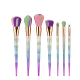 Diamond Shape Rainbow Handle Makeup Brushes 7pcs/set