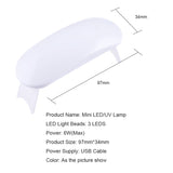 Mini 6W White LED/UV Lamp Nail Dryer